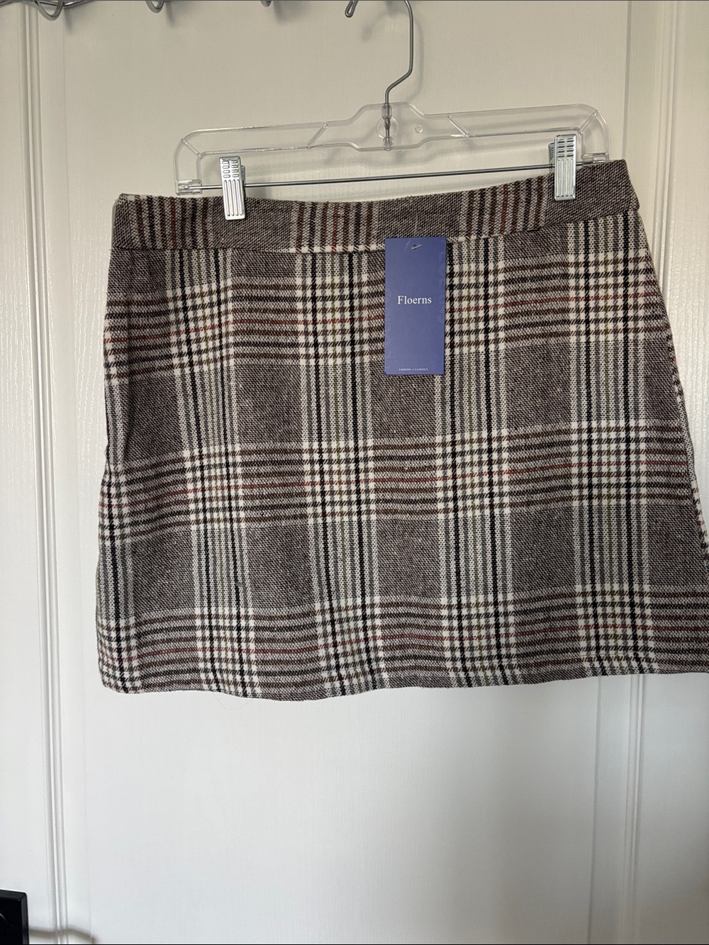 Floerns Brown Plaid Mini Skirt - Classic A-Line